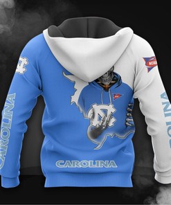 North Carolina Tar Heels Zip Hoodie 3D - Long Sleeve Zip Hoodie For Fan
