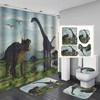 No-slip Jurassic Dinosaur Waterproof Shower Curtain, Fun Bathroom Decor