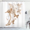Nostalgic Butterflies Print Victorian Shower Curtain for Bathroom Decor