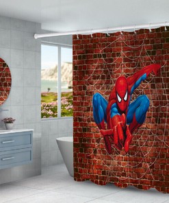 Nostalgic Spider-Man Bathroom Shower Curtain Pad for Comic Book Collectors