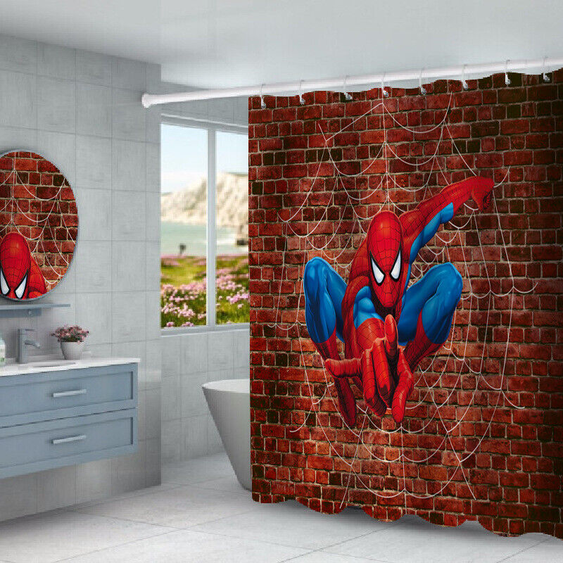 Nostalgic Spider-Man Bathroom Shower Curtain Pad for Comic Book Collectors