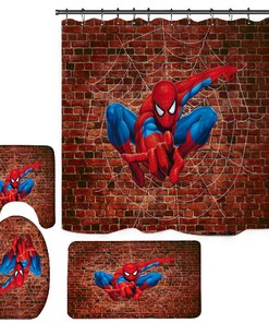 Nostalgic Spider-Man Bathroom Shower Curtain Pad for Comic Book Collectors
