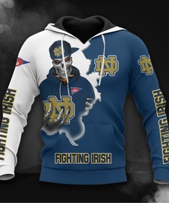 Notre Dame Fighting Irish Skull 3D Hoodie - Gifts For Fans