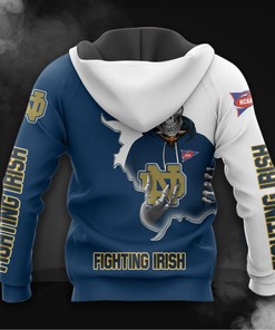 Notre Dame Fighting Irish Skull 3D Hoodie - Gifts For Fans