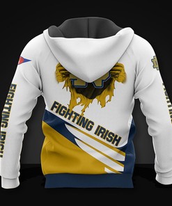 Notre Dame Fighting Irish Zip Hoodie 3D - Long Sleeve Gift For Fan