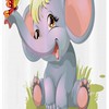 Nursery Elephant Stable Newborn Mascot Stall Printed Bathroom Shower Curtain, Fabric Bath Curtain