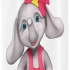 Nursery Elephant Stall Smiling Girl with Balloons Bathroom Shower Curtain, Fabric Bath Curtain