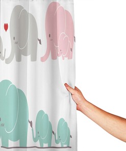 Nursery Unicorn Geometry Shower Curtain Decor, Fabric Bath Curtain in Ambesonne Style