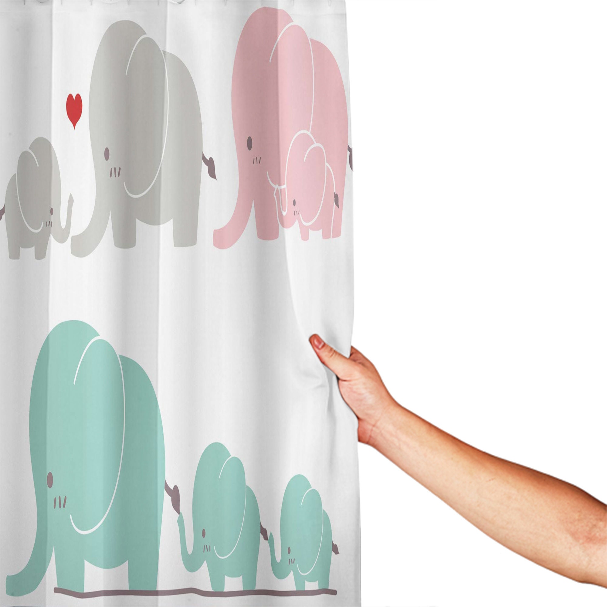 Nursery Unicorn Geometry Shower Curtain Decor, Fabric Bath Curtain in Ambesonne Style