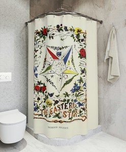 OES Lodge Eastern Star Shower Curtain for Masonic Bathroom Decor