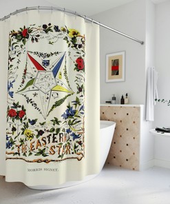 OES Lodge Eastern Star Shower Curtain for Masonic Bathroom Decor