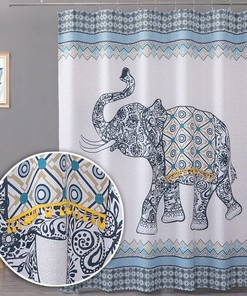 OWENIE Cute Elephant Animal Shower Curtain for Farmhouse Bathroom Decor