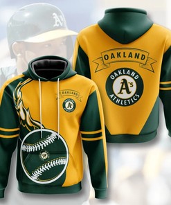 Oakland Athletics Flame-Balls Graphic 3D Hoodie - Gifts For Fans