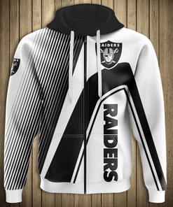 Oakland Raiders 3D Zip Hoodie - Pullover Nfl For Fans