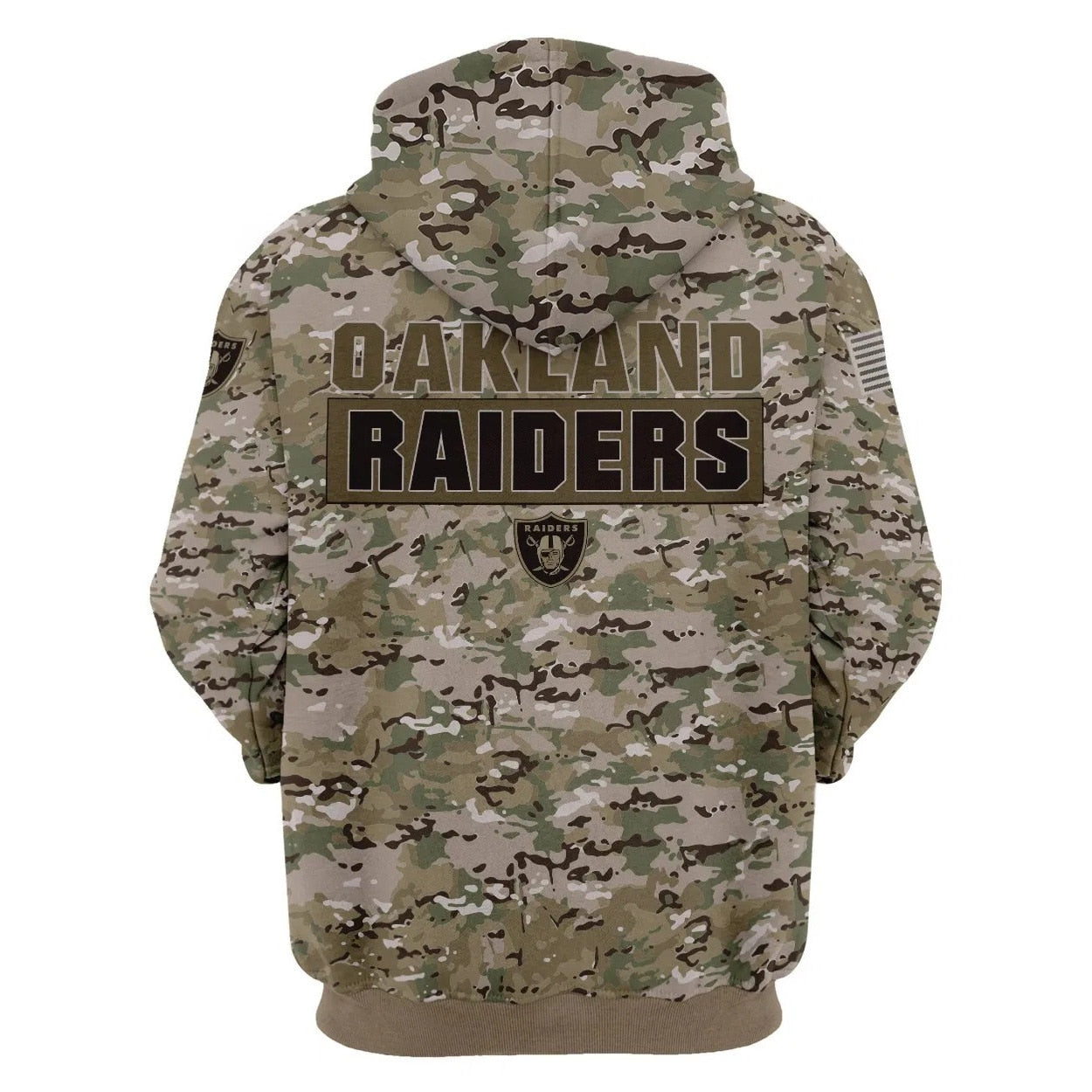 Oakland Raiders Camo 3D Printed Hunting Hoodie - Zip-Up Hoodie Gifts For Fans