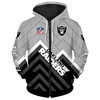 Oakland Raiders Full-Size 3D Zip Hoodie - Pullover Size S-5Xl