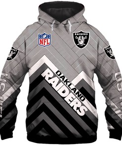 Oakland Raiders Full-Size 3D Zip Hoodie - Pullover Size S-5Xl