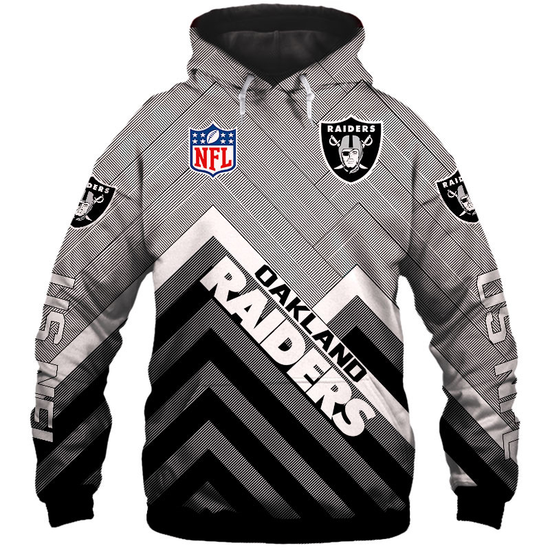 Oakland Raiders Full-Size 3D Zip Hoodie - Pullover Size S-5Xl