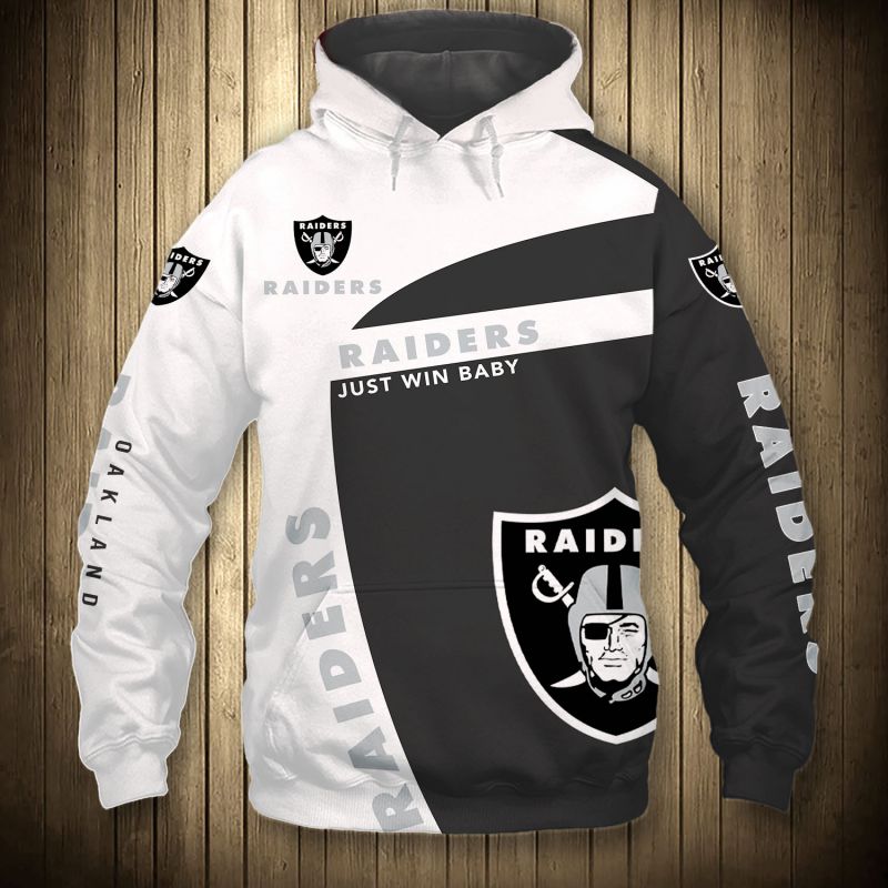 Oakland Raiders Long Sleeve 3D Zip Hoodie - Pullover Gift For Fans