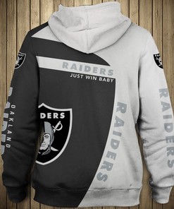 Oakland Raiders Long Sleeve 3D Zip Hoodie - Pullover Gift For Fans