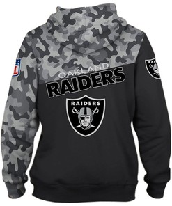 Oakland Raiders Military 3D Zip Hoodie - Long Sleeve New Season