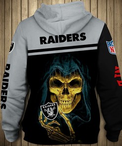 Oakland Raiders Skull 3D Hoodie Pullover - Zip Hoodie For Fans