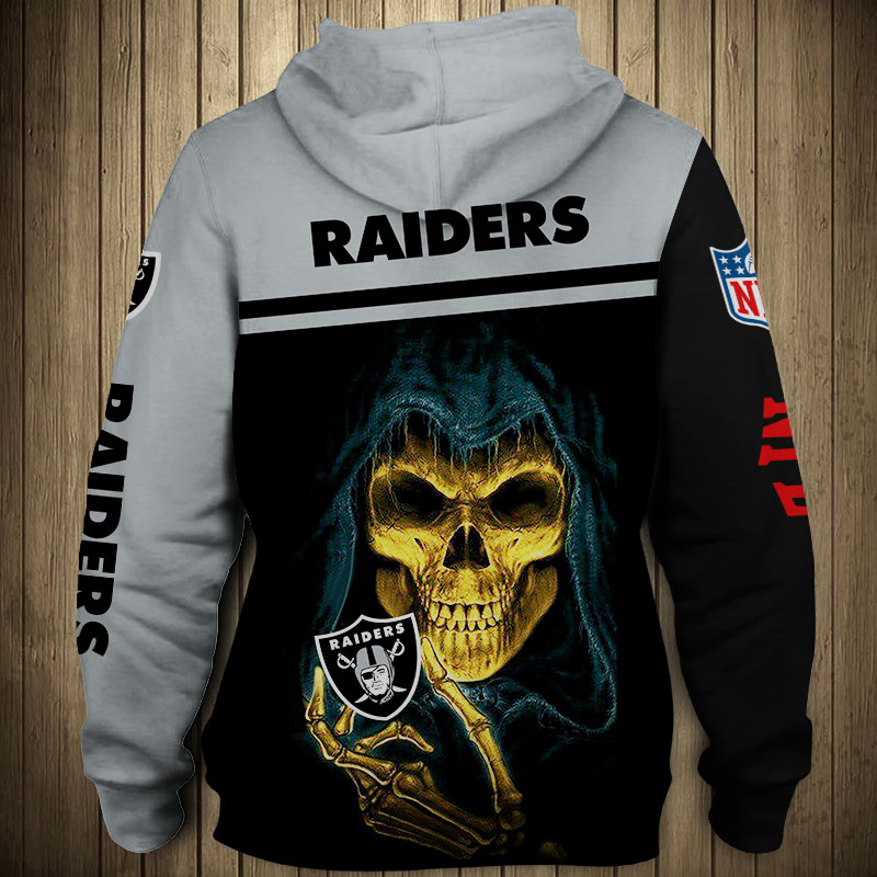 Oakland Raiders Skull 3D Hoodie Pullover - Zip Hoodie For Fans