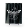 Occult Moth Skull Fabric Shower Curtain - Occult Witch Bathroom Decor