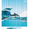 Ocean Adventure Shower Curtain - Cute Dolphins Swimming Under The Sea