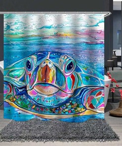 Ocean Animal Turtle Waterproof Shower Curtain for a Durable Bathroom Accessory