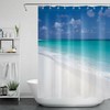 Ocean Beach Shower Curtain with Tropical Design, Natural Scenery for Bathroom Bathtub Decor 