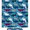 Ocean Blue Shark Pattern Waterproof Shower Curtain, Underwater Bathroom Decor