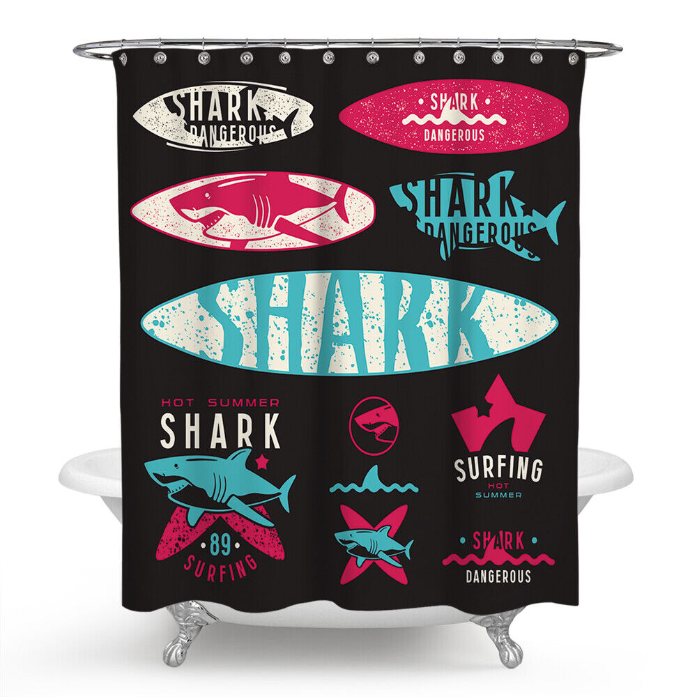 Ocean Blue Shark Print Shower Curtain for Your Bathroom