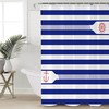 Ocean Coastal Anchor and Rudderes Striped Shower Curtain with Waterproof Bathtub Curtain 