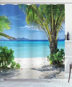 Ocean Escape: Seaside Tropical Shower Curtain for Summer Homes