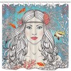 Ocean Girl Mermaids Daughter Fabric Shower Curtain for Bathroom Decor