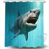 Ocean Jaws Fabric Shower Curtain, Shark Print for Waterproof Sea Bathroom Decor