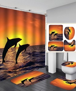 Ocean Jumping Dolphin Shower Curtain with Stunning Underwater Design