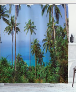 Ocean Jungle Beauty Print Shower Curtain for Laid-back Bathroom
