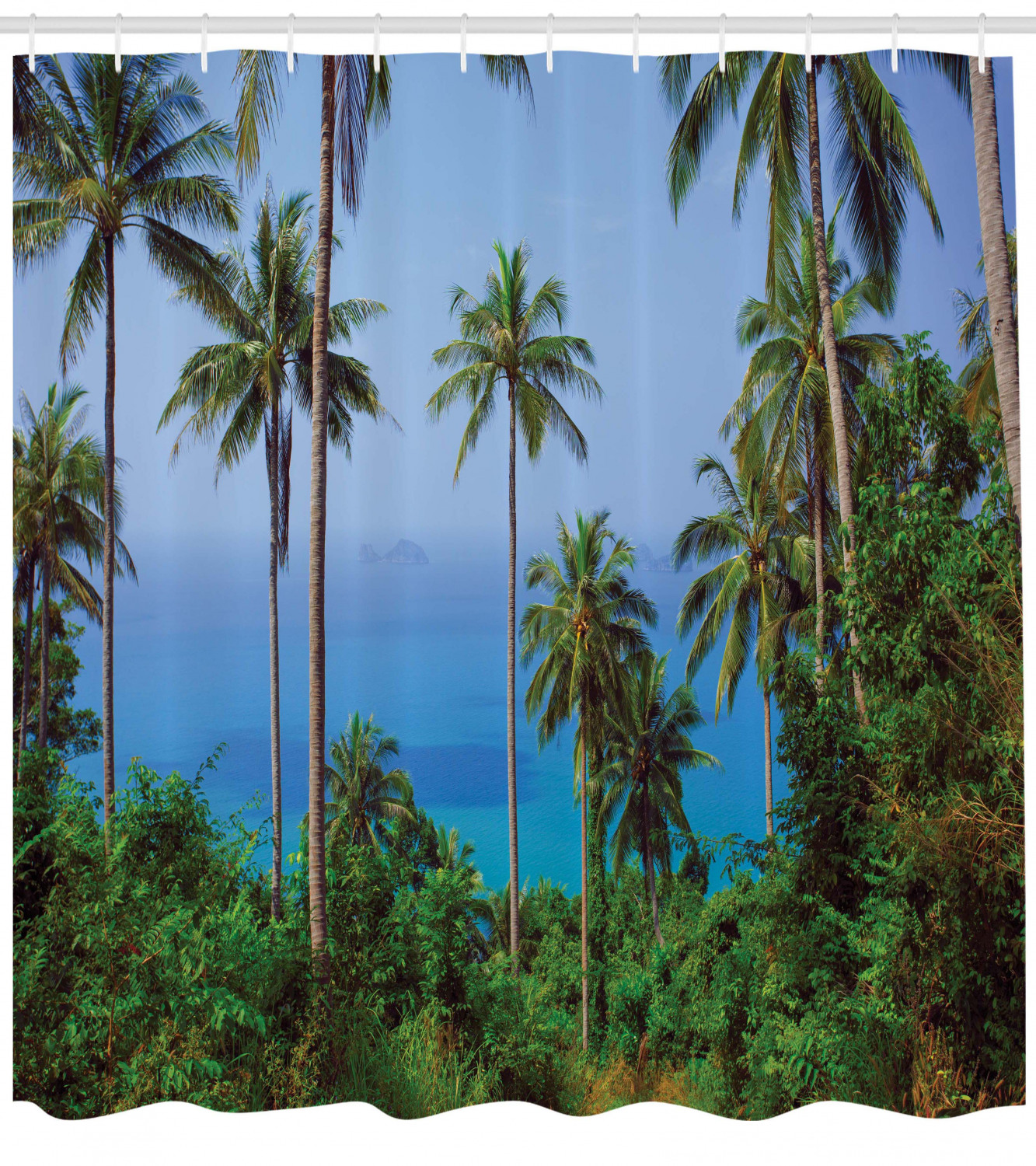 Ocean Jungle Beauty Print Shower Curtain for Laid-back Bathroom
