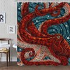 Ocean Kraken Anime Red Octopus Fabric Shower Curtain for Fans of the Sea
