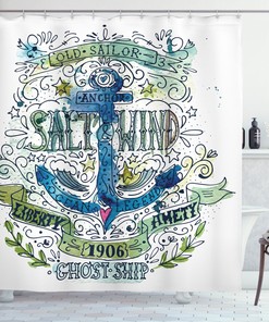 Ocean Legend Anchor Marine Shower Curtain Print for Bathroom