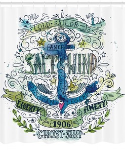Ocean Legend Anchor Marine Shower Curtain Print for Bathroom