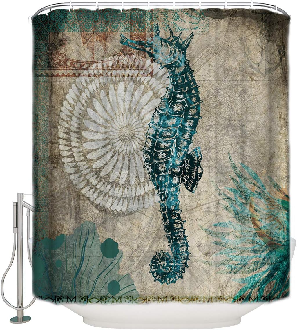 Ocean Life: Seahorse Shower Curtain For A Coastal Bathroom Oasis