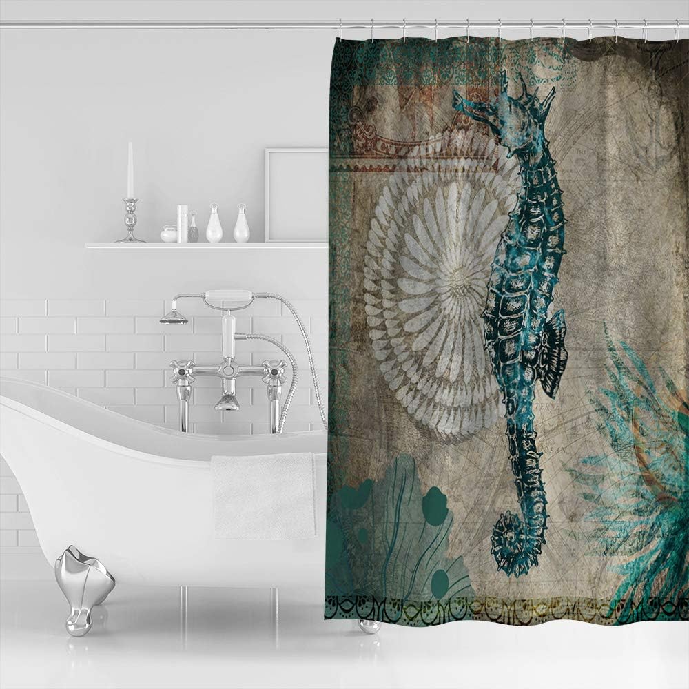Ocean Life: Seahorse Shower Curtain For A Coastal Bathroom Oasis - Image 2