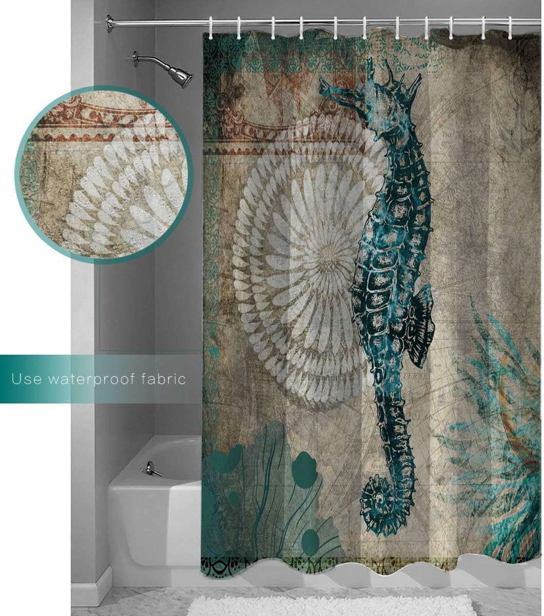 Ocean Life: Seahorse Shower Curtain For A Coastal Bathroom Oasis - Image 3
