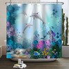 Ocean Life Shower Curtain with Dolphins, Sea Life, Coral Reefs and Sunbeams to Enhance Your Bathroom 