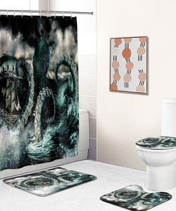 Ocean Monster Water-resistant Shower Curtain Fabric for a Playful Bathroom Decor
