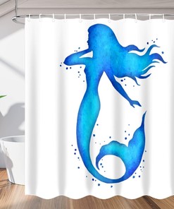 Ocean Sea Animal Mermaid Print Shower Curtain for Bathroom Fabric Home Decor 