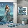 Ocean Sea Mermaid Underwater Shower Curtain with Waterproof Fabric - Bathroom Curtain for Home Decor